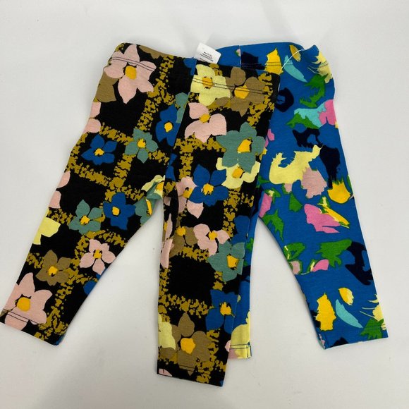 Nordstrom Babies' 2-Pack Print Pull On Leggings Blue French Paint Palette 6M NWT - Picture 2 of 6